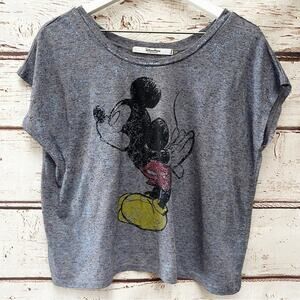 DISNEY PARKS Mickey Mouse Shimmer Crop Top Sz S